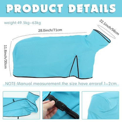 Silkfly 2 Pcs Sheep Blanket Mesh Medium Goat Adjustable Strap, Blue - color: Blue