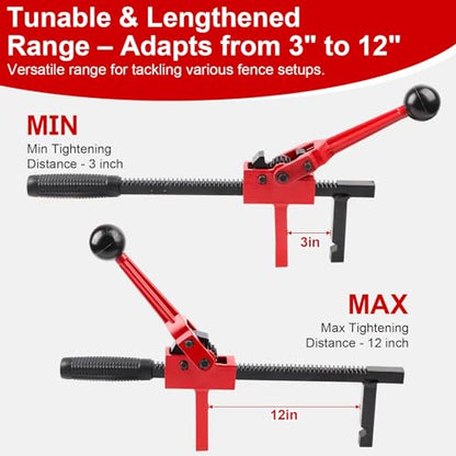Chain Link Fence Stretcher Tool, Heavy Duty Ratchet Fence Tensioner