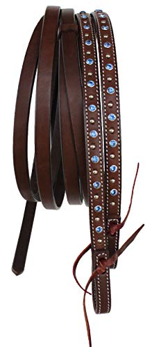 Challenger Horse Western 8ft Brown Show Split Leather Reins 66RT22
