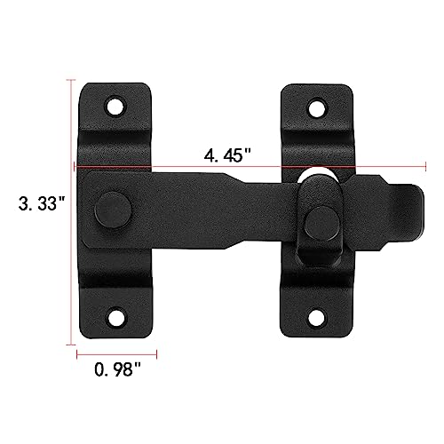 4 Packs Matte Black Barn Door Latches，4.33”x 3.23” Flip Door Latch - color: Matte Black_4 Pack