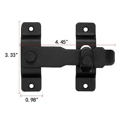 Matte Black Barn Door Latches，4.33”x 3.23” Flip Door Latch - color: Matte Black_1 Pack
