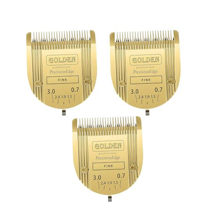 Adjustable 5 in 1 Blades Dog Grooming Blades Compatible with Wahl | For Clipper Arco, Compatible with Bravura, Chromado, Creativa, Compatible with Figura and Motion,Gold,3-Pack - color: GOLD/3PCS