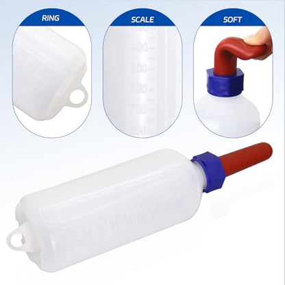 2 Pack Calf Nursing Bottle 1000ml, Livestock Feeding Bottle for Orphaned - size: 1000ml