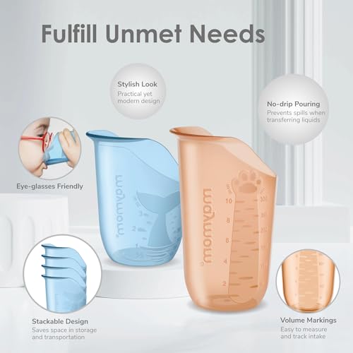 Maymom Drinking & Infant Feeding Cup Set, Training Kit for Newborns Elder Dysphagia Care, 30mL(1oz) Feeding Cup, 100mL (3oz) & 300mL (10oz) Nosey Cup - size: 30/100/300mL
