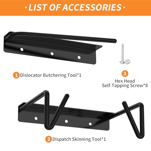 Heavy Metal Rabbit Dispatch Dislocator & Skinning Tool Set – Cervical Dislocation Tool for Humane Butchering, Ideal for Processing Rabbits, Squirrels, and Other Small Animals - style: Dispatch Tool & Skinning Tool