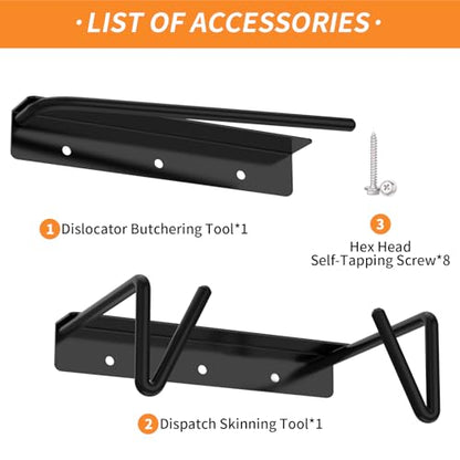 Heavy Metal Rabbit Dispatch Dislocator & Skinning Tool Set – Cervical Dislocation Tool for Humane Butchering, Ideal for Processing Rabbits, Squirrels, and Other Small Animals - style: Dispatch Tool & Skinning Tool