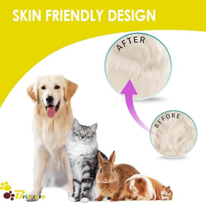 4 Pack Dog Grooming Comb, Pet Flea Lice Combs, Stainless Steel Cat Combs with Rounded Teeth, Double Sided Professional Pet Tear Stain Remover, Dematting Tool for Small, Medium & Large Pets