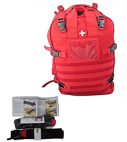 Medical Bags Fully Stocked - Stomp Medical Kit Bag With CAT Tourniquet Bundle (Red)
