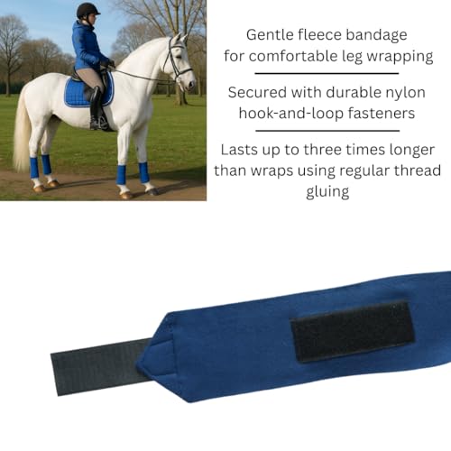 Horse Leg Bandage/Horse Leg wrap (Set of 4) Red, Blue, Navy Blue, and Black (Navy Blue) - color: NAVY BLUE