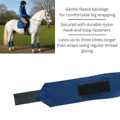 Horse Leg Bandage/Horse Leg wrap (Set of 4) Red, Blue, Navy Blue, and Black (Navy Blue) - color: NAVY BLUE