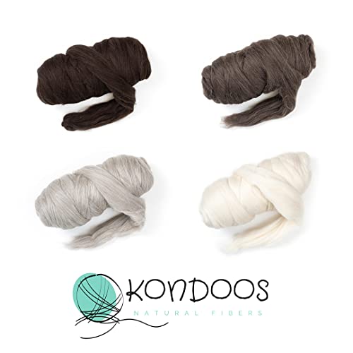 Natural 1lb Wool Bulk roving,. Best Wool for Spinning, arm Knitting, Needle Felting, Chunky Blankets Spinning Thick Yarn Tapestry. Natural, un-Dyed. (Sand Gray, 1 lb) - color: Sand, size: 1 lb