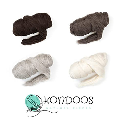Natural 1lb Wool Bulk roving,. Best Wool for Spinning, arm Knitting, Needle Felting, Chunky Blankets Spinning Thick Yarn Tapestry. Natural, un-Dyed. (Sand Gray, 1 lb) - color: Sand, size: 1 lb