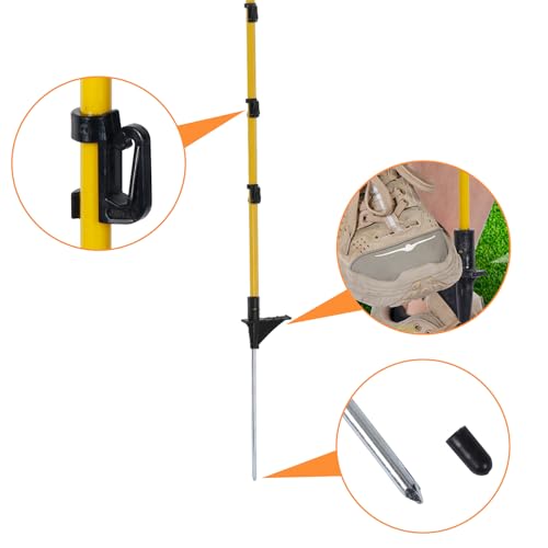 10 PCS Electric Fence Posts, 3/8" x 57" Step in Fence Post - size: 57Inch-10PCS