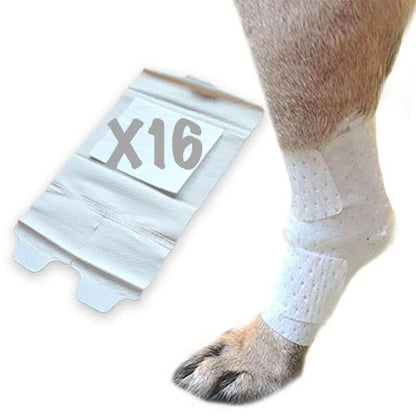 PawFlex Joint and Large Area Wound Bandages for Dogs Cats & Other Pets. Great for Leg Joint sprains and Tail Injuries! Non Adhesive Breathable Non-Slip Disposable Washable Value Pack (2XS/XS 16pk) - size: 2XS/XS 16pk