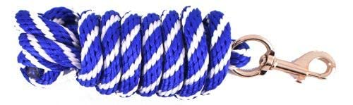 8' Braided Derby Lead Rope - color: Blue/White