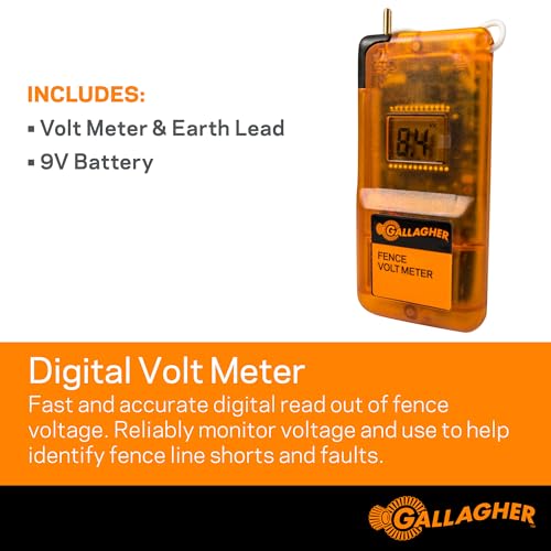 Gallagher S6 Solar Fence Charger with Digital Volt Meter | Solar-Powered Energizer for Gardens, Poultry & Livestock | Includes Digital Fence Tester to Monitor Voltage