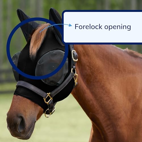 SmartEquine Comfort Horse Fly Mask with SmartCore Technology, Cob Size - size: Cob
