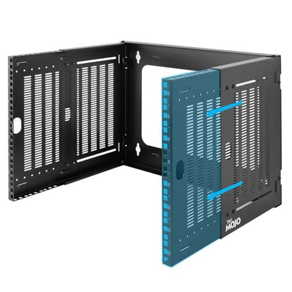 Tecmojo 8U Wall Mount Network Rack, 19" Open Frame Patch Panel Bracket with Adjustable Depth 9.7-15.9 in, Fits Shallow IT Equipments, 110 lbs Capacity, EIA-310 Compliant - size: 8U