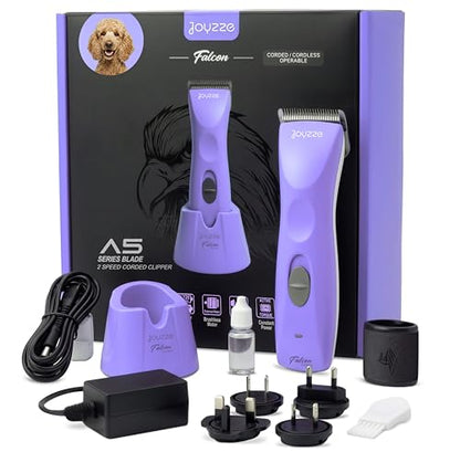 Falcon 2 Speed Cordless Dog Clippers - Professional Grooming, Purple - color: Falcon Purple