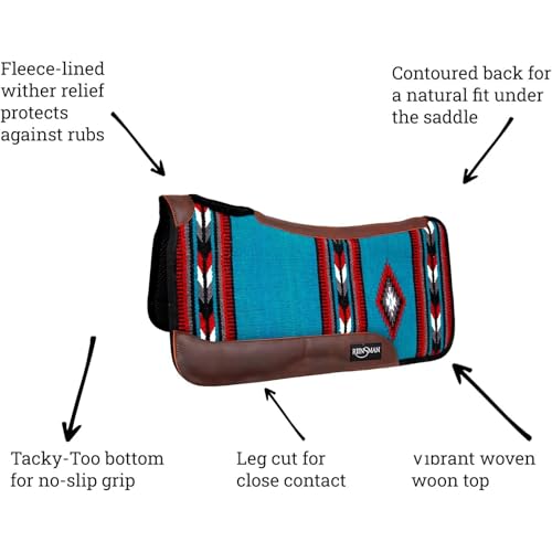 Reinsman APEX Ranahan Tacky Too Soft Breathable Non-Slip Shock-Absorbing Fleece-Lined Moisture-Wicking Contoured Back Protection Horse Riding Saddle Pad - color: Athens