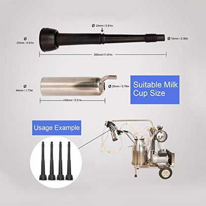 4 PCS Milking Machine Liners, Milk Liner Soft Rubber Teat Cup Liners, Milking Liner Replacement 300mm, fits for Milking Machine, Milk Hall, Milking Cup Group, for Goat, Cattle