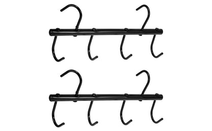 QWORK Steel Tack Rack with Swivel Hooks, 2 Pcs Portable Tack Hangers, 17" Horse Tack Holder
