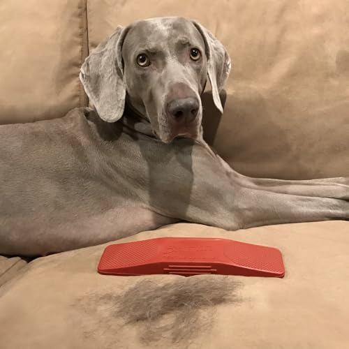 StripHair Gentle Groomer Dog Shedding Bathing Pet Hair Remover, Soft Red