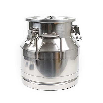 20 Liter 5.25 Gallon Stainless Steel Milk Can Wine Pail Bucket Milk Can Tote Jug Sealed (20L) - size: 20L
