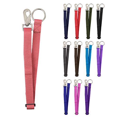 Derby Originals Heavy Duty Adjustable 30” Nylon Hanging Bucket Straps for Water and Feed Buckets - Available in 16 Colors and Patterns (Coral) - color: Coral