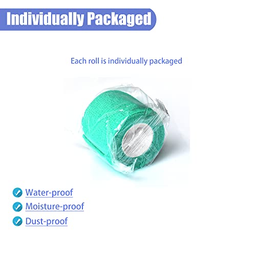 2 Inches Self Adhesive Bandage Wrap, 9 Pack, Middle Green - color: Middle Green, size: 2 Inch