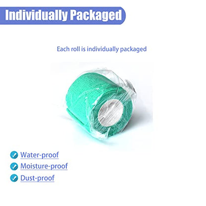 2 Inches Self Adhesive Bandage Wrap, 9 Pack, Middle Green - color: Middle Green, size: 2 Inch