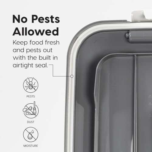 IRIS USA Dog Food Storage Container, Up to 54 lbs, Gray/Dark Gray - color: Gray/Dark Gray, size: 54 lbs