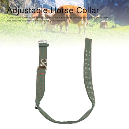 Cattle Collar, Nylon Thickened Heavy Duty Cow Show Collar with Metal Buckle and Traction Chain, Heavy Duty Cattle Show Collar Collar Thickened Neck Wrap for Horse Dog (Large Size)