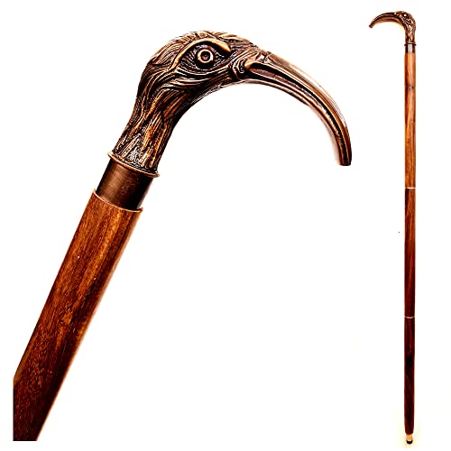 Walking Cane - Handmade,Wooden, Ergonomic, Stylish - Canes for Men, Cane for Women - Elderly Walking Sticks for Seniors, Unique, Wood - style: flamingo