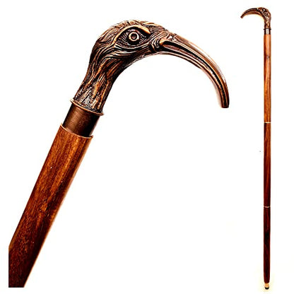Walking Cane - Handmade,Wooden, Ergonomic, Stylish - Canes for Men, Cane for Women - Elderly Walking Sticks for Seniors, Unique, Wood - style: flamingo