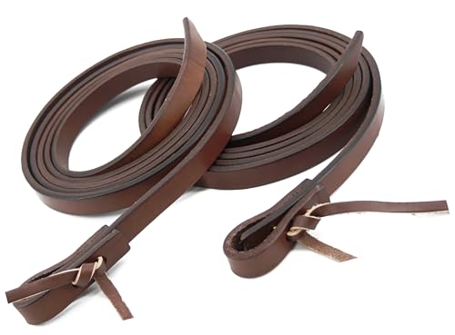 Leather Split Reins, Oiled Supple Ranch Reins for Western Horse ProTack, 5/8" x 8'