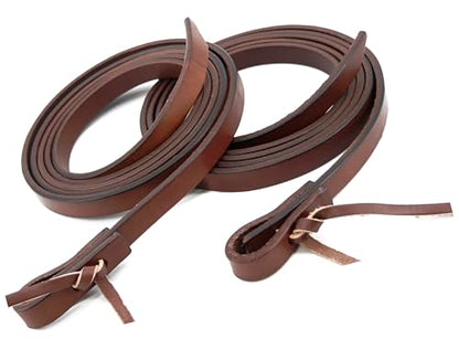 Leather Split Reins, Oiled Supple Ranch Reins for Western Horse ProTack, 5/8" x 8'