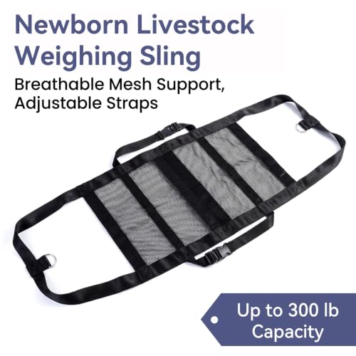 Calf Sling for Weighing Animals, 300 lb Livestock Animal Weighing Sling | Dual-Reinforced Safety Straps, Heavy-Duty, Washable Design For Calves, Lambs, Goats and Small Livestock
