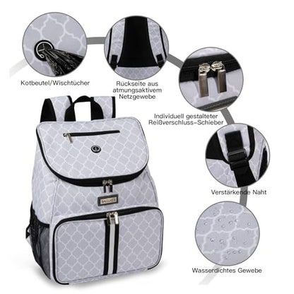BAGLHER丨Dog Travel Bag, Airline Approved Pet Supplies Backpack, Dog Travel Backpack with 2 Silicone Collapsible Bowls and 2 Food Baskets - color: DLWhite-A
