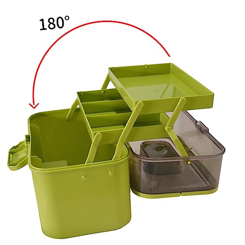 AnRui 3 Tier Medicine Storage Organizer Box, Plastic Empty First Aid Kit Container Emergencies Family Medical Case Multipurpose Box with Portable Handle for Home, Travel, Camping, Hiking, School