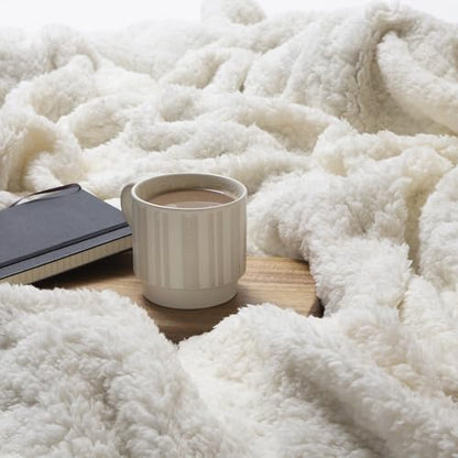 Carstens, Inc. Dean Crouser Plush Sherpa Fleece Oversized Throw Blanket 54" x 68", Alpha Wolf - color: Alpha Wolf