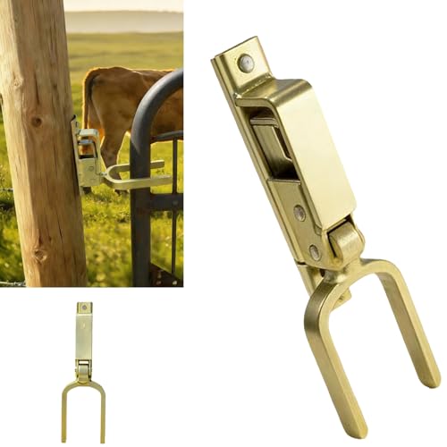 1PCS Heavy Duty Automatic Locking Gate Latch- Farm/Ranch Fence Latch with Zinc Coating, One-Hand Operation & Spring Lock, Easy Install for Wood/Metal/Pipe Fences