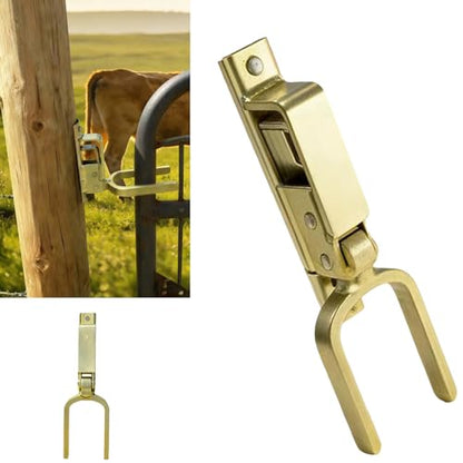 1PCS Heavy Duty Automatic Locking Gate Latch- Farm/Ranch Fence Latch with Zinc Coating, One-Hand Operation & Spring Lock, Easy Install for Wood/Metal/Pipe Fences