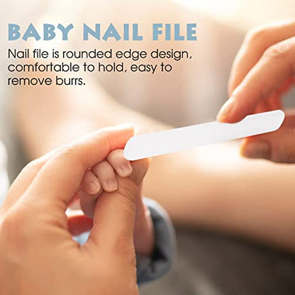Baby Nail Clippers Set with Cute Case, Infant Fingernail and Toenail File Kit for Newborn Manicure and Pedicure, New Mom Grooming Gift - color: Polar White