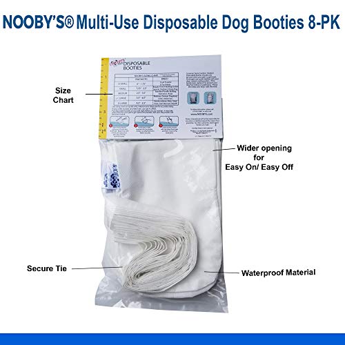 Wound Recovery Dog Boots 8-Pack by Nooby's. Protects Wounds, Bandages and Medications. Medical Dog Boots for Maximum Protection Indoors and During Short Walks. (XS: 0" - 1.75" Width) - size: XS: Width 0 - 1.75"