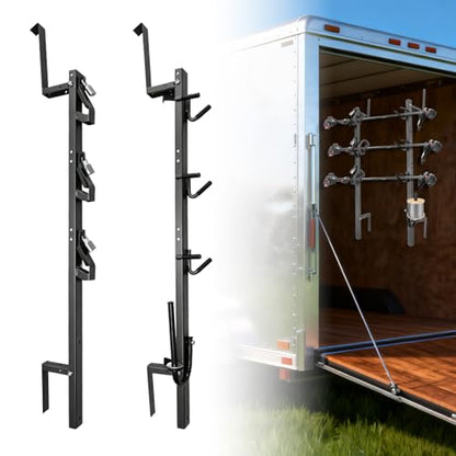 Black 3 Place Trimmer Weed Eater Rack for Open & Enclosed Trailer - size: 3 lock