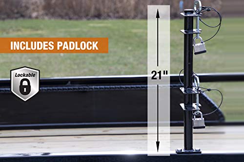 Buyers Products LT18 2-Position Lockable Weed Wacker/Trimmer Rack for Landscape Trailers - Adjustable, Black Powder-Coated Steel, Holds 2 Weed Eaters, Rust-Resistant Lawn Edger Rack, Made in USA - size: 2-Position