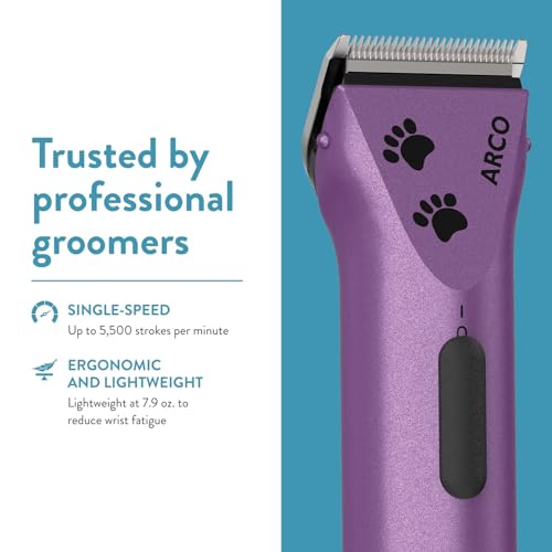 Wahl Professional Animal Arco Cordless Clipper Kit, 8786-1001, Purple - color: Purple