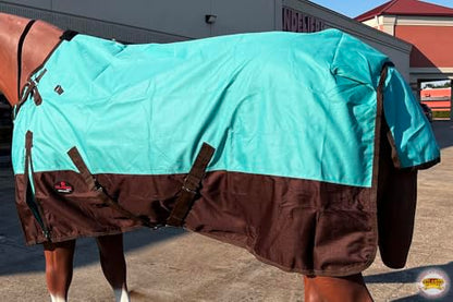 HILASON 1200D Black Turnout Sheet 66 in Horse Rain