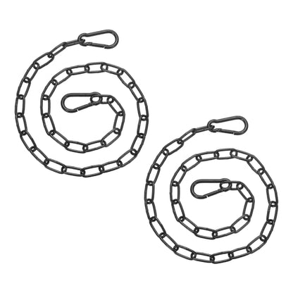 PATIKIL 2 Pcs Gate Chain Lock, 22 in x 3mm Chain Dia Alloy Steel Hanging Chain Lock with 2 Open Clasps for Stall Barn Fence Gate Hammock Swing Punching Bags Sandbag Yoga Gym, Black - size: 22inch x 3mm